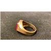 Image 2 : APPROX 10K MENS RING SET WITH RED STONE (6.5G)