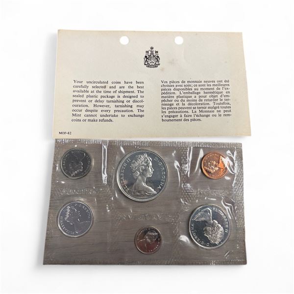 1967  Canada Centennial Proof - Like Coin Set - $1, 50¢, 25¢, 10¢, and 5¢ are  80% Silver - Uncircul