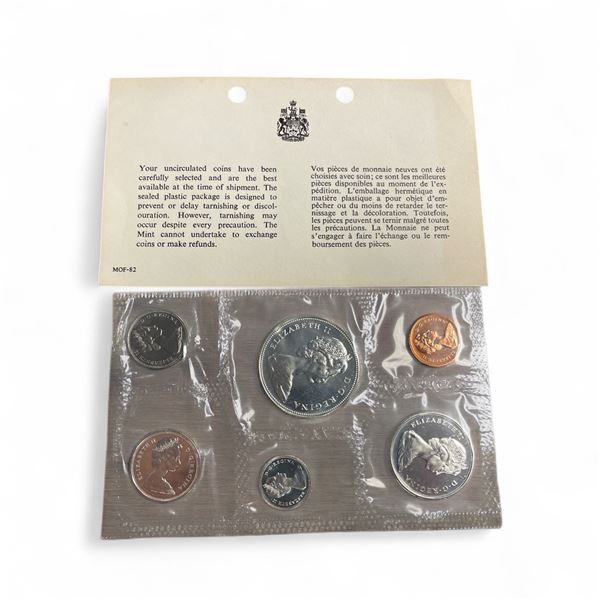 1967  Canada Centennial Proof - Like Coin Set - $1, 50¢, 25¢, 10¢, and 5¢ are  80% Silver - Uncircul