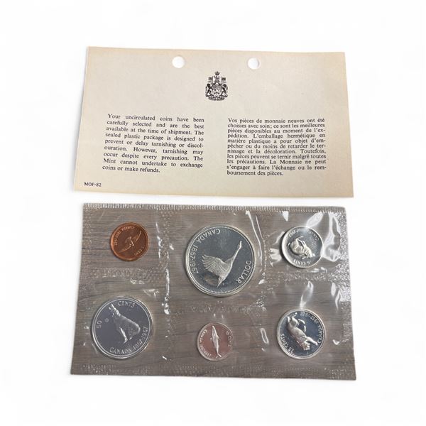 1967  Canada Centennial Proof - Like Coin Set - $1, 50¢, 25¢, 10¢, and 5¢ are  80% Silver - Uncircul