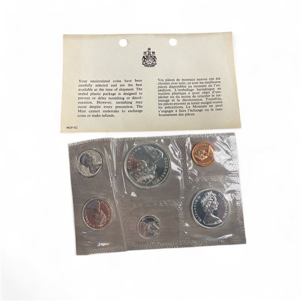 1967  Canada Centennial Proof - Like Coin Set - $1, 50¢, 25¢, 10¢, and 5¢ are  80% Silver - Uncircul