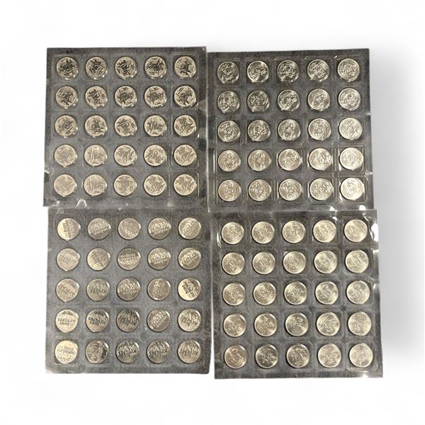 4 Sets of 25 Sochi 2014 Olympic 25 Ruble Coins - Uncirculated - 4 Designs