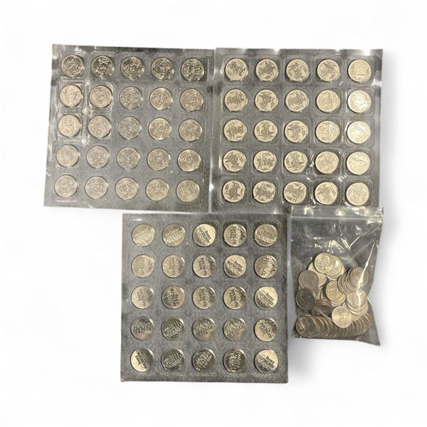 3 Sets of 25 Sochi 2014 Olympic 25 Ruble Coins - Uncirculated - 3 Designs +$13 of US Quarters