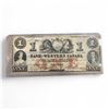 Image 1 : 1859 Bank of Western Canada One Dollar Bank Clifton Bank Note