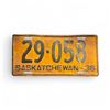 Image 1 : 1936 Saskatchewan 5 Digit Single License Plate - #29-058