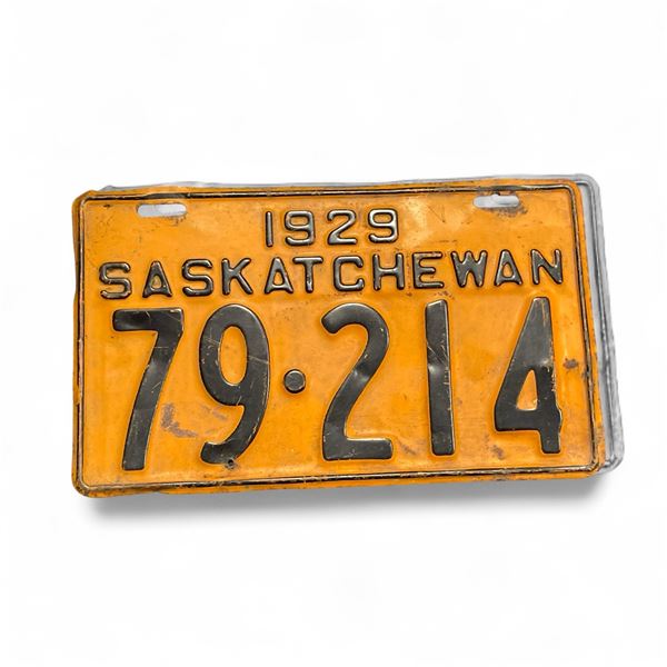 1929 Saskatchewan 5 Digit Single License Plate -#79-214