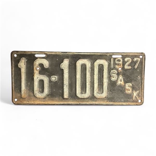 1927 Saskatchewan 5 Digit Single License Plate -#16-100