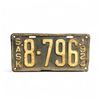 Image 1 : 1924 Saskatchewan 4 Digit Single License Plate -#8-796