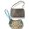 Image 1 : 1 Coach & 1 Michael Kors Wristlet Bag - Coach 7" x 4". Kors 8" x 4.5" - Gently Used - Not Authentica