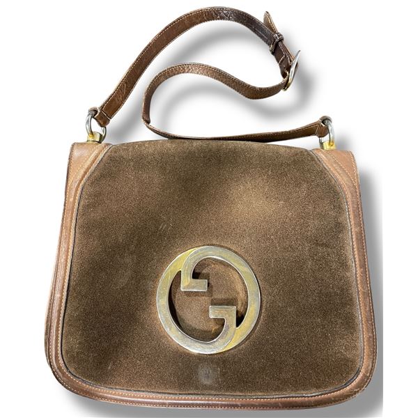 Vintage Gucci Leather Hand Bag - 4" x 12" x 10" - Not Authenticated