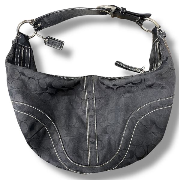Coach Logo Hobo Bag - 3" x 14" x 10" - Preowned - Not Authenticated
