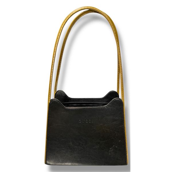 Leather Hand Bag with Gucci Logo - 4" x 10" - Preowned - Not Authenticated