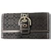 Image 1 : Black Coach Logo Wallet - Cheque Book Size - Gently Used - Not Authenticated