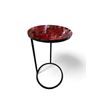 Image 1 : Lacquered Round Side Table with Metal Legs - 26" tall x 15" diameter