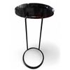 Image 2 : Lacquered Round Side Table with Metal Legs - 26" tall x 15" diameter