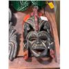 Image 2 : Group of 6 Collectibles - Ceramic Tiki Mugs, and 3 Wood Wall Masks