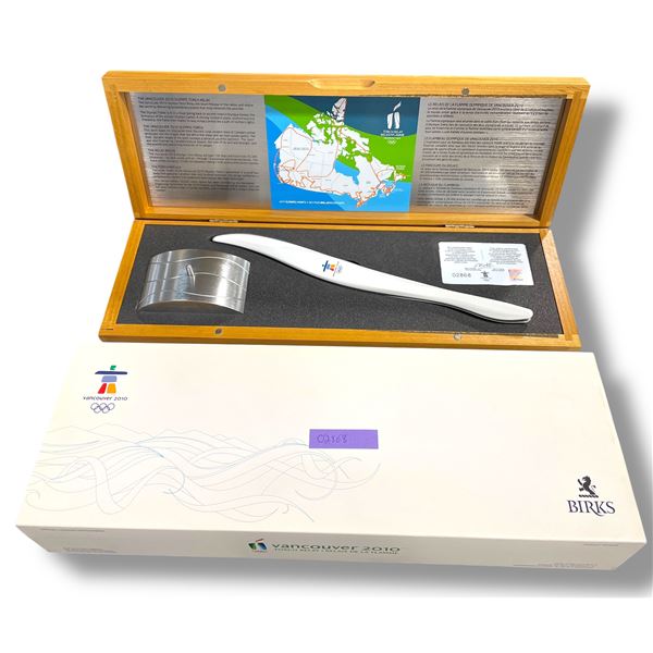 2010 Vancouver Olympics Ltd. Edition Birks 12" Commemorative Torch on Stand  - With Presentation Box