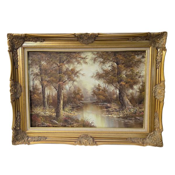 C. Inness Autumnal Landscape Painting - Framed dimensions: 46" x 35"