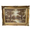 Image 1 : C. Inness Autumnal Landscape Painting - Framed dimensions: 46" x 35"