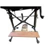 Image 2 : Folk Art Table with Oak Top and Adjustable Height Industrial Base - Top is 31" x 42"
