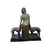 Image 2 : Art Deco Style Cast Bronze Statue of Woman with Borzoi Dogs in the Style of Chiparus - 7" x 22" x 23