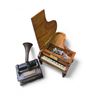 Image 1 : Mini Edison Music Box & Wood Piano Jewel Box with Turtle Brooches