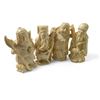 Image 4 : Hand Painted 6" Pottery Bird & Four 3" Asian Figurines