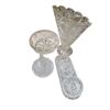 Image 1 : Group of 6 Cut Crytal Items - Vase, Tray, Bowl, Lidded Bowl & 2 Ring Holders