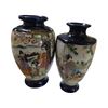 Image 2 : 3 Vintage Japanese Vases - 2 Porcelain Vases & 1 Metal Vase (10" tall x 6" diameter)