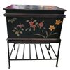 Image 1 : Wood Chest on Metal Stand - Total dimensions are 12" x 20" x 23" Tall