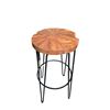 Image 1 : 30" Live Edge Wood Topped Stool with Black Metal Legs