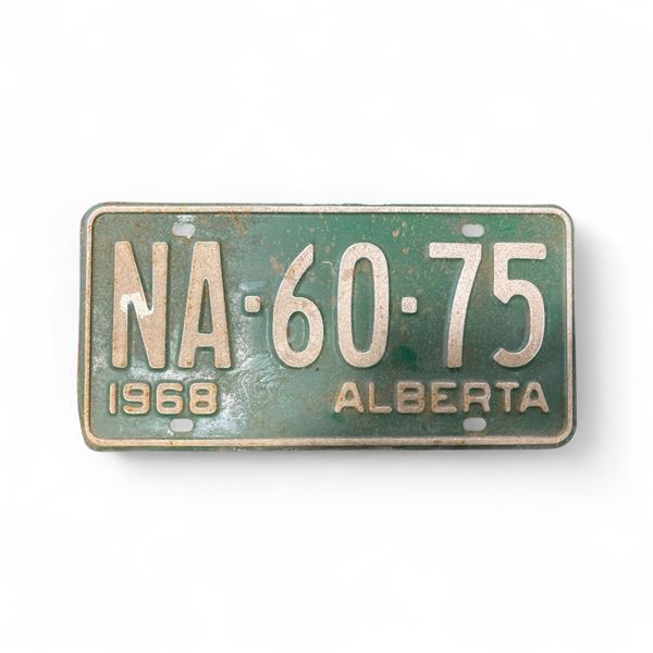 1968 Alberta 6 Digit Single License Plate - NA-60-75