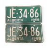 Image 1 : Matching Pair of 1968 Alberta 6 Digit License Plates - JEW-34-86