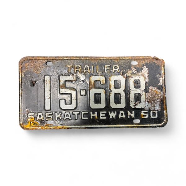 1960 Saskatchewan 5 Digit Single Trailer License Plate - 15-688