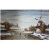 Image 2 : Robert Oil on Canvas Painting of a Dutch Winter Scene - 43" x 31" Framed