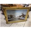 Image 3 : Robert Oil on Canvas Painting of a Dutch Winter Scene - 43" x 31" Framed