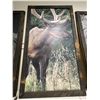 Image 2 : Oversize "Elk"  Giclee Painting on Canvas  - Wood Frame is 35" x 68" - Approximate size