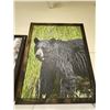 Image 2 : Oversize "Black Bear "  Giclee Painting on Canvas  - Wood Frame is 53" x 65" - Approximate size
