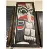 Image 2 : Oversize "Totem Pole"  Giclee Painting on Canvas  - Wood Frame is 33" x 70" - Approximate size