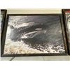 Image 2 : Oversize "Orca Killer Whale"  Giclee Painting on Canvas  - Wood Frame is 85" x 65" - Approximate siz