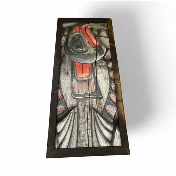 Oversize "Salmon"  Giclee Painting on Canvas  - Wood Frame is 33" x 71" - Approximate size