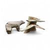 Image 1 : 2 Elk Antler Carvings - Bear measures 3" x 7" x 4" tall