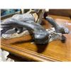 Image 2 : 2 Hand Carved Soapstone Sculptures of a Bear and Canada Geese- Bear is  4" tall on a 3" x 7" base