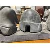 Image 3 : Signed Inuit Soapstone Carving of a Igloo and Two  People - 5" x 14" x 7" tall