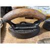 Image 2 : 2 Vintage Cast Metal Irons & 1 Sad Iron with Handle