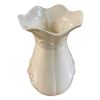 Image 2 : Pretty Irish Beelek Vase with Raised Floral Pattern - 7" tall x 4" diameter