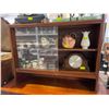 Image 2 : 1960s China Cabinet with Sliding Glass Top - 18" x 50" x 52" tall