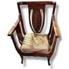 Image 1 : Antique Oak Arm Chair with Carved Splat & Needle Point Seat