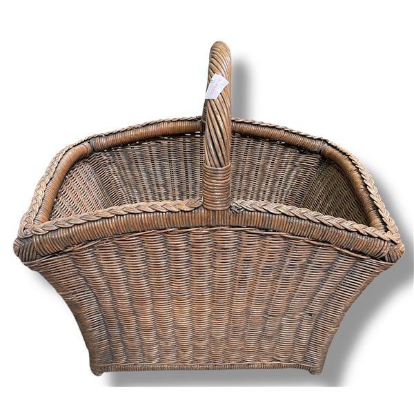Vintage Woven Wicker Basket - 19" x 13" x 12" deep
