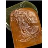Image 3 : 1 Green  & 1 Carnelian Agate Chinese Stones For Signature Engraving - 1.5" x 3"